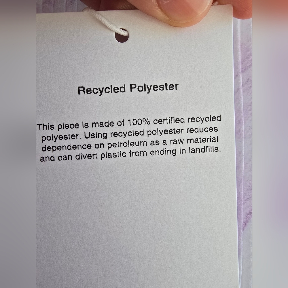 Ganni Purple and White Long Sleeve Mock Neck Dress, new with label - Picture 9 of 11
